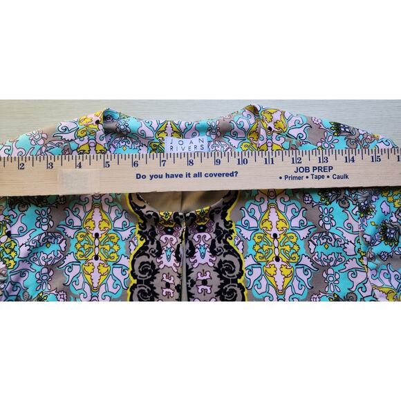 Jacket/Top-Joan Rivers-Blue Yellow Green-3/4 Length Sleeves-Size X-SMALL - Picture 11 of 16